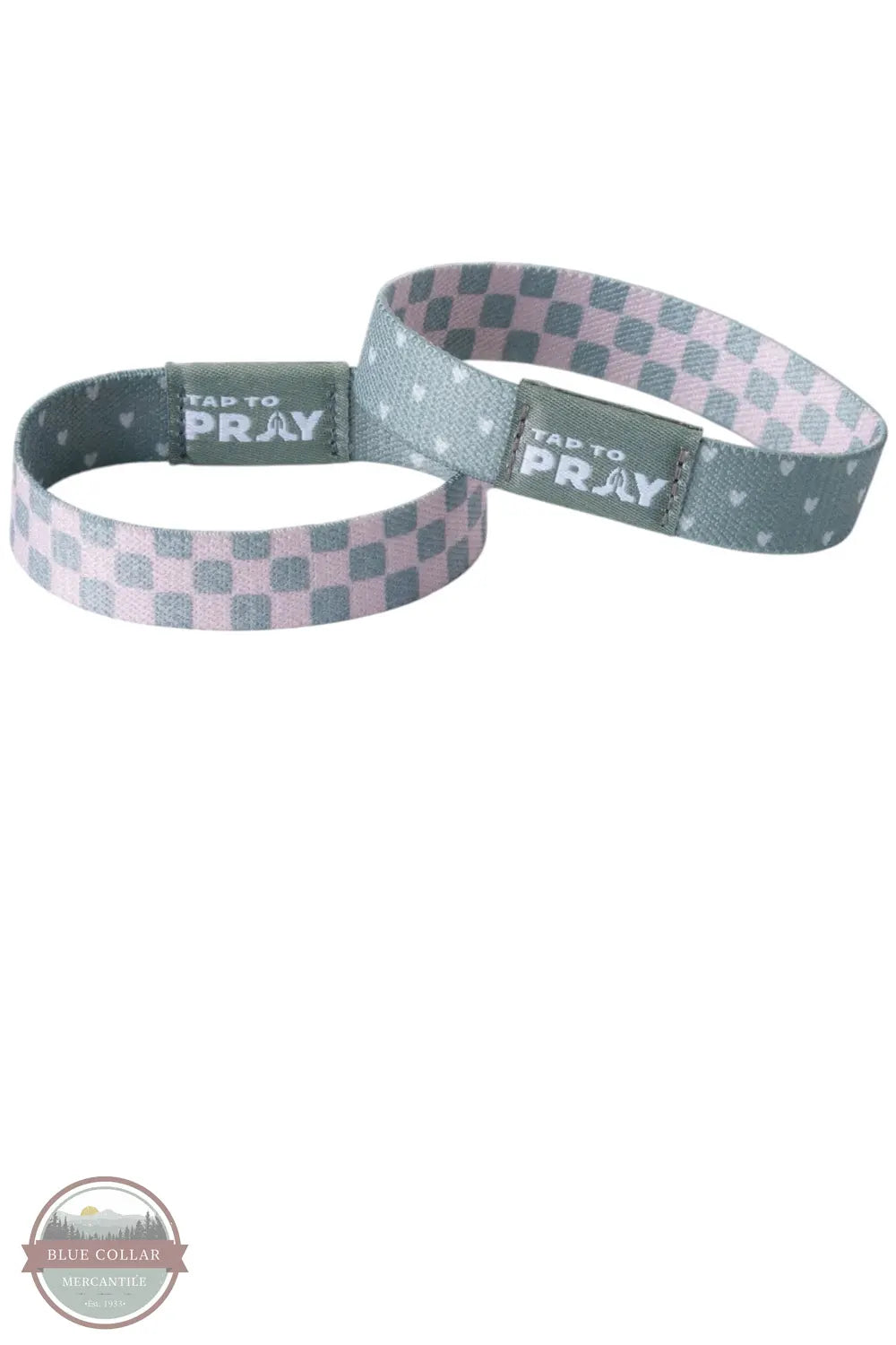 Versible's Cottage & Tile Tap To Pray Wristband both sides shown