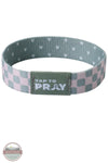 Versible's Cottage & Tile Tap To Pray Wristband logo on front with squares side shown