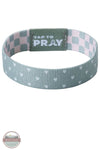 Versible's Cottage & Tile Tap To Pray Wristband grey with white hearts side shown