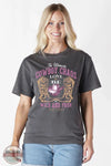 Simply Southern MINWASH-CHAOS-GRPHT Cowboy Chaos Short Sleeve Shirt on model front view