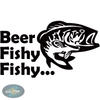 Beer Fishy Fishy vinyl decal funny fishing sticker in Black