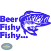Beer Fishy Fishy vinyl decal funny fishing sticker in Blue
