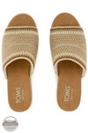TOMS 10023079 Diana Wedge Mule Sandal in Almond Crochet top view