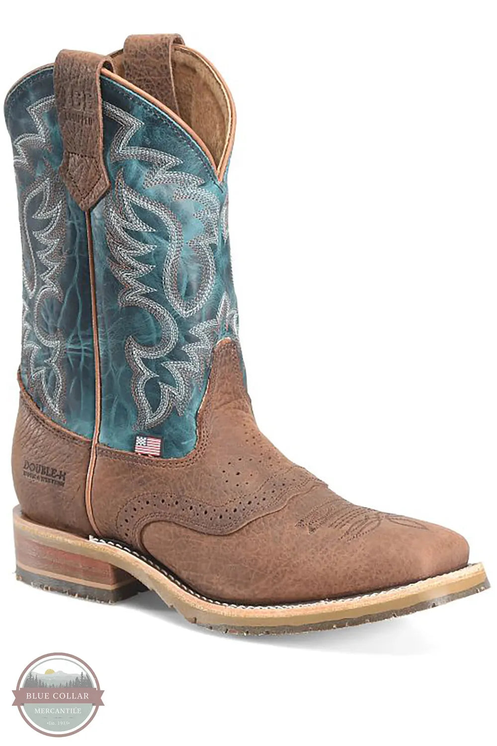 Double H DH4672 Hudson Square Toe Union Built Western Boot main side view