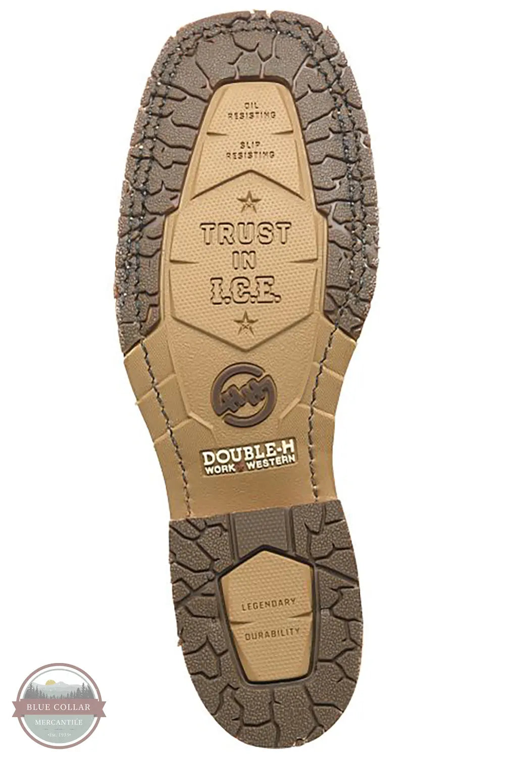 Double H DH4672 Hudson Square Toe Union Built Western Boot sole view