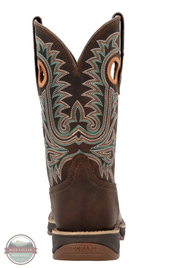 Durango DRD0501 Women's Rebel Ultra-Lite Boot in Walnut Brown back heel view