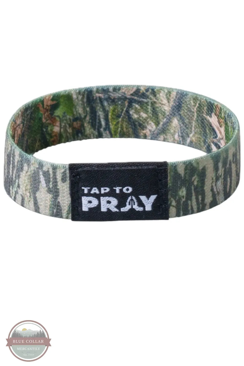 Versible's Forest & Tree Bark Camo Tap To Pray Wristband bark side shown