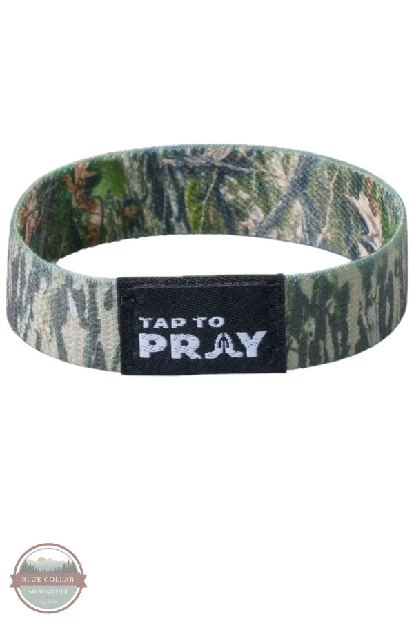 Versible's Forest &amp; Tree Bark Camo Tap To Pray Wristband bark side shown