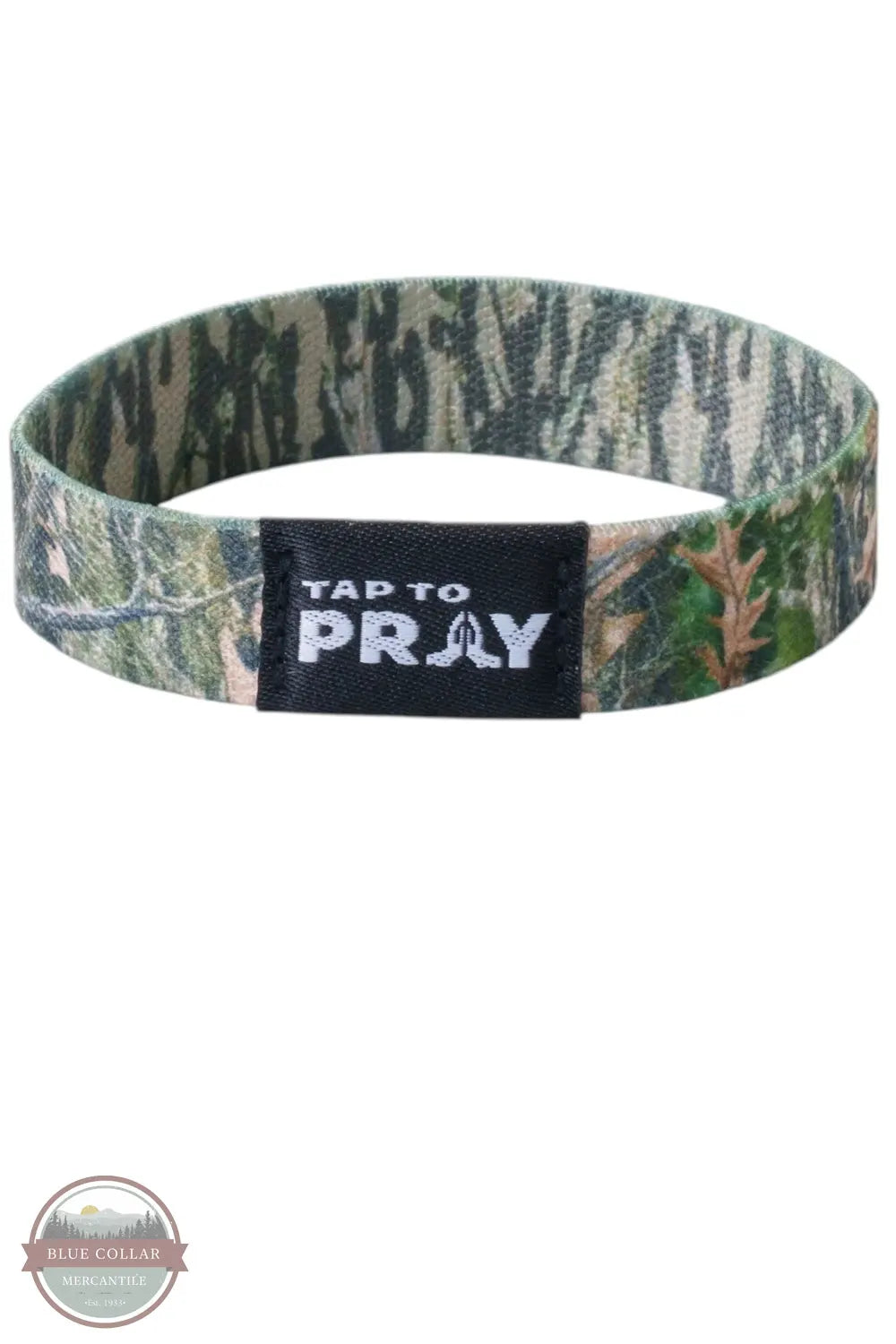 Versible's Forest & Tree Bark Camo Tap To Pray Wristband forest side shown