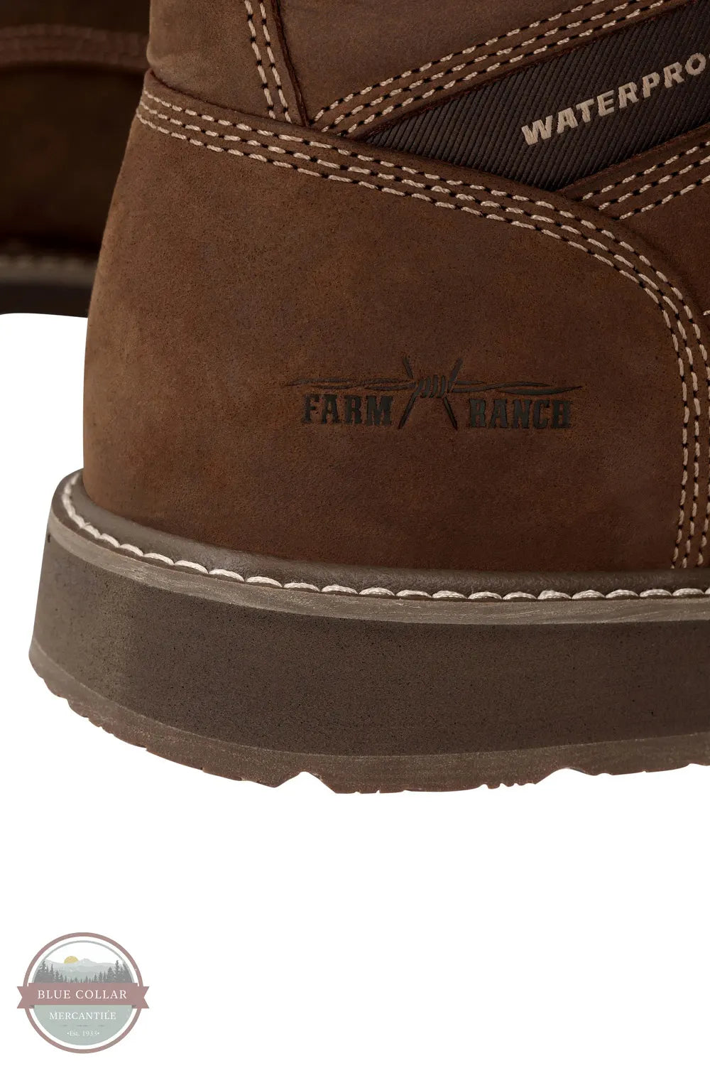 Georgia GB00761 Men's Core 37 Farm and Ranch Round Toe Lacer | Waterproof heel detail with logo