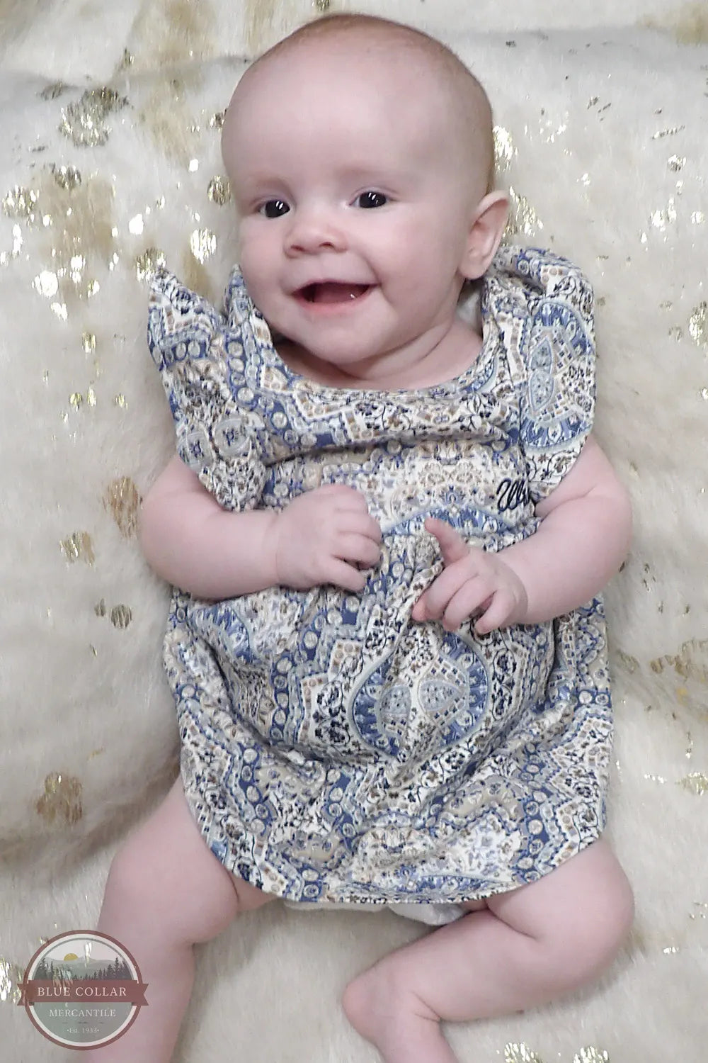 Wrangler Girls Infant Western Dress & Headband Set - PW1100006 just the dress on infant shown