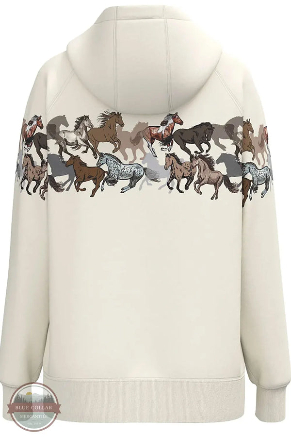Hooey HH2606CRPR Legendary Cream Horse Print Hoodie back shown