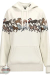Hooey HH2606CRPR Legendary Cream Horse Print Hoodie front shown