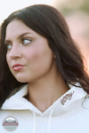 Hooey HH2606CRPR Legendary Cream Horse Print Hoodie embroidered logo on hood shown in detail