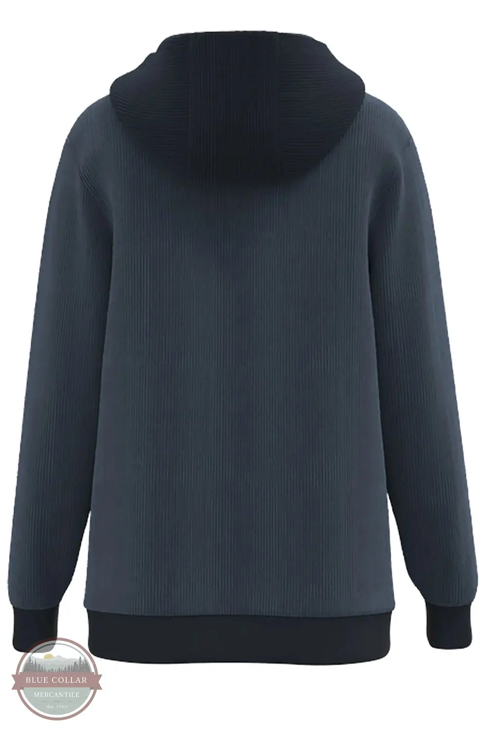 Hooey HH2618BL Cowboy Corduroy Hoodie in Blue back view shown