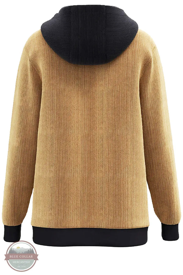 Hooey HH2618BR Cowboy Corduroy Hoodie in Brown/Charcoal product only back view