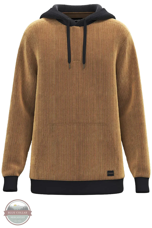 Hooey HH2618BR Cowboy Corduroy Hoodie in Brown/Charcoal product only front view