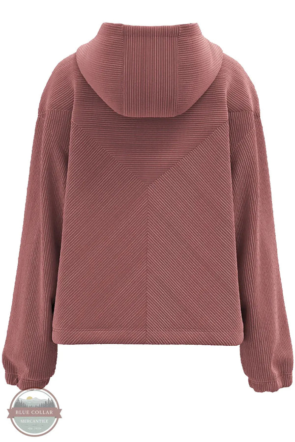 Hooey HH2626MA Cowgirl Corduroy Quarter Zip Hoodie in Maroon back view