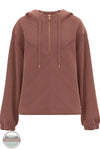 Hooey HH2626MA Cowgirl Corduroy Quarter Zip Hoodie in Maroon front view