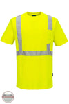 Portwest L041 Hi-Vis Lightweight Short Sleeve Shirt in yellow front view