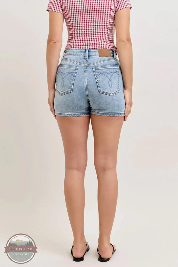 Judy Blue 152104REG High Waisted Slim Denim Short rear view