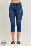 Judy Blue 78119REG High Waisted Tummy Control Capri w/ Shield Back Pockets front view