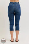 Judy Blue 78119REG High Waisted Tummy Control Capri w/ Shield Back Pockets rear view