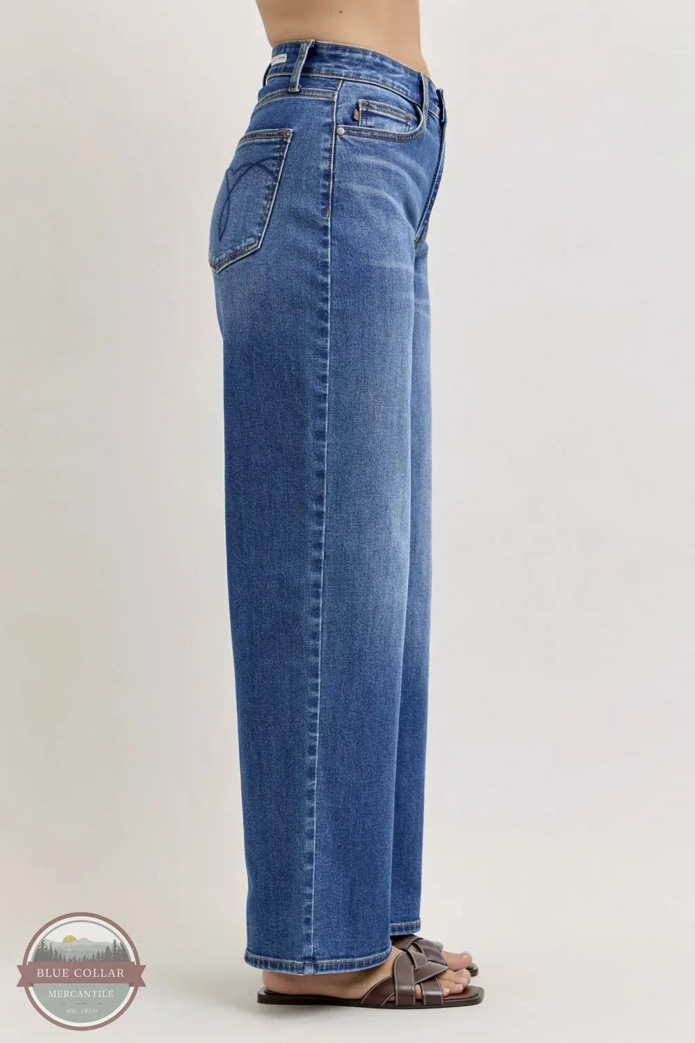 Judy Blue 82689REG High Waisted Wilhelmina Baggy Jeans side view
