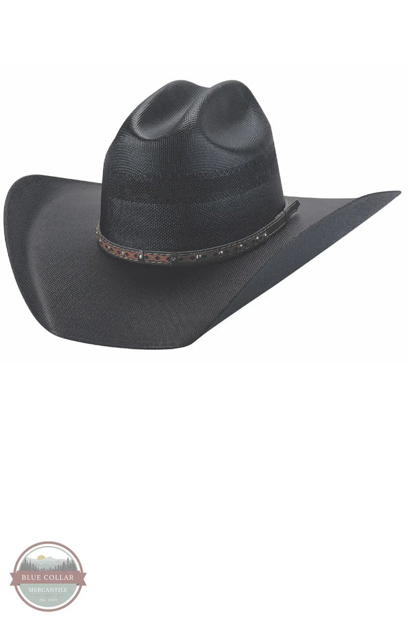 Bullhide 5036 "Hometown" 10X Black Shantung Straw Western Hat on white background