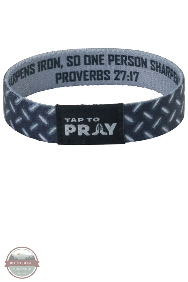 Versible's Iron Sharpens Iron Tap To Pray Wristband Tap to Pray Logo shown on wristband