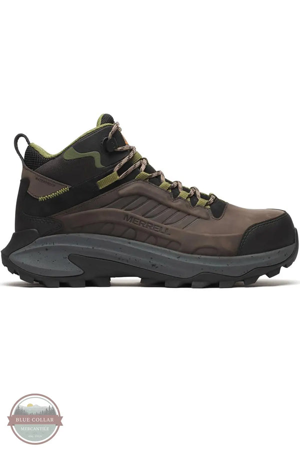 Merrell J007897 Moab Speed 2 LX Mid Waterproof Carbon Fiber Work Boot in Dark Taupe outer side shown