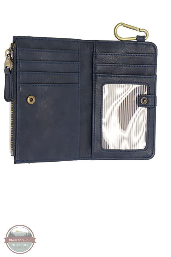Joy Susan L8213-07 Bobbie Bifold Wallet With Carabiner in navy