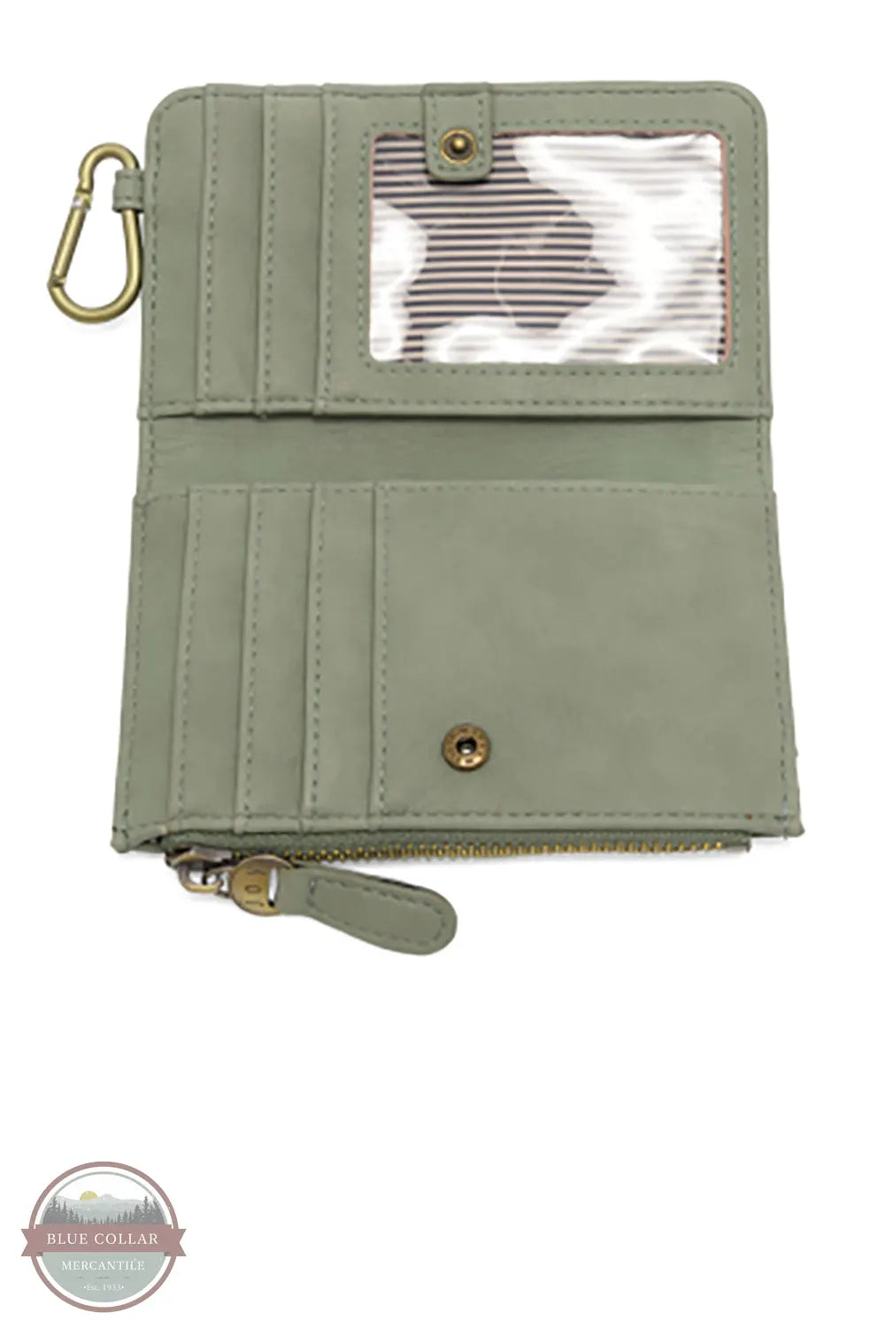 Joy Susan L8213-38 Bobbie Bifold Wallet With Carabiner in sage