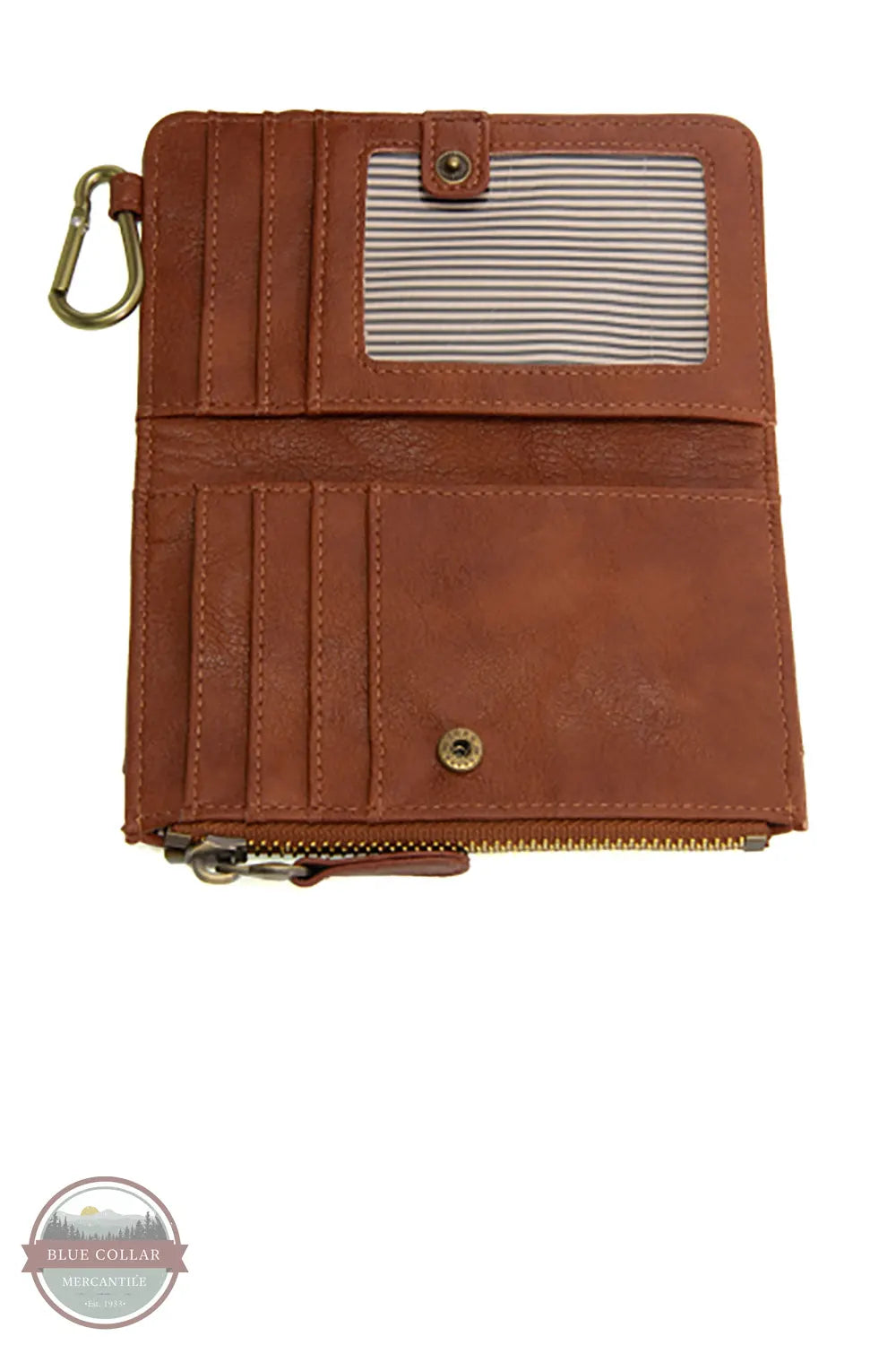 Joy Susan L8213-62 Bobbie Bifold Wallet With Carabiner in saddle