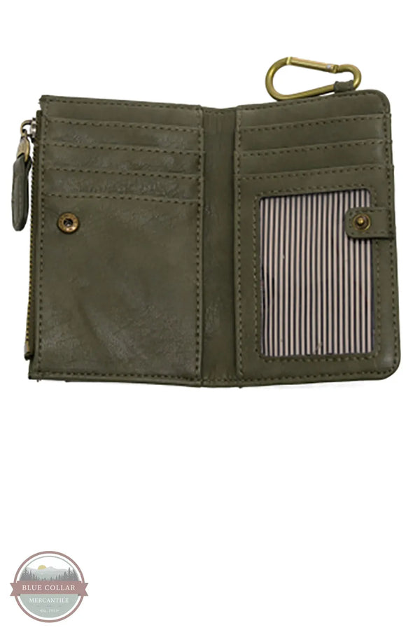 Joy Susan L8213-68 Bobbie Bifold Wallet With Carabiner in basil