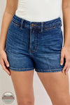 Judy Blue 150351REG High Waisted Tummy Control Slim Jean Shorts front view