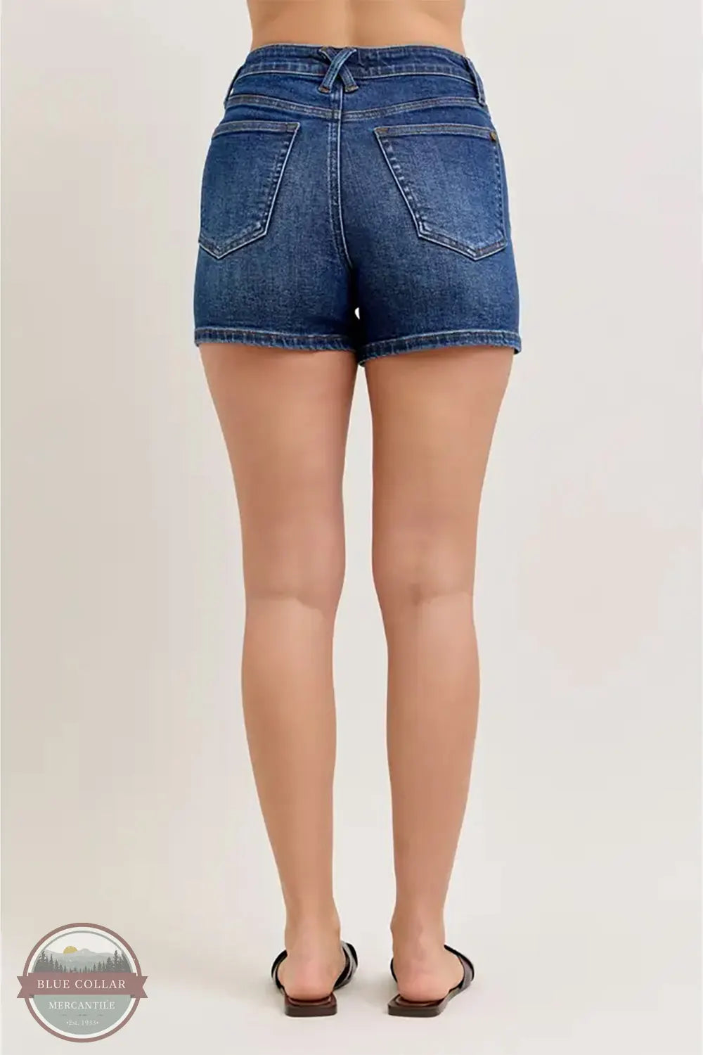 Judy Blue 150351REG High Waisted Tummy Control Slim Jean Shorts rear view