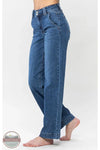 Judy Blue Jeans 82558REG High Waisted Double Button Wide Leg Jean, side