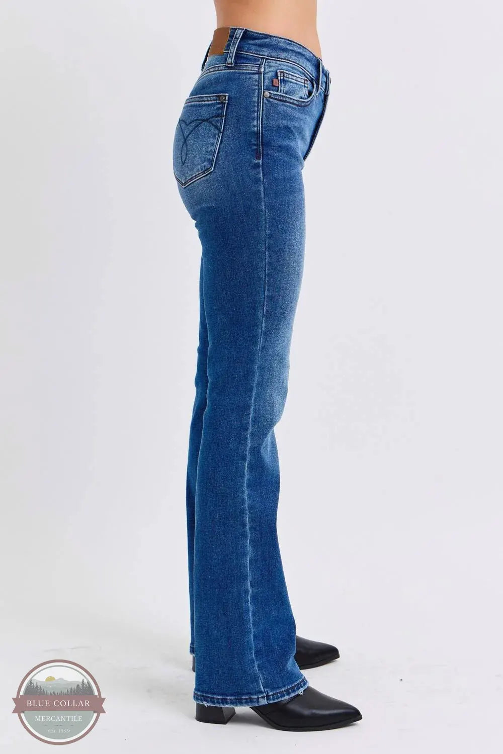 Judy Blue 82621REG Tanya Mid Rise Thermal Bootcut Jean side view