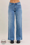 Judy Blue 82702REG Mid Rise Retro Wide Leg Jeans front view
