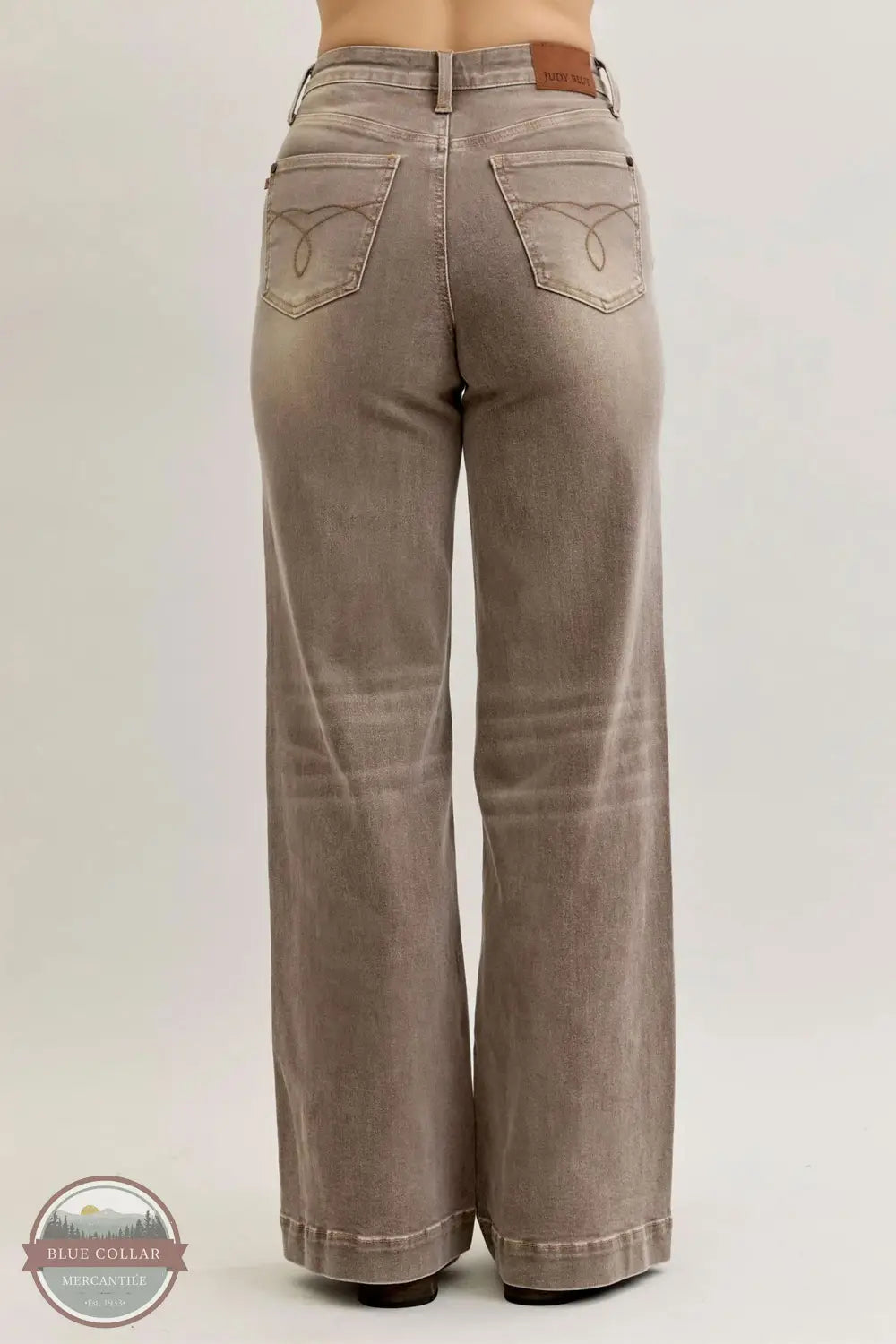 Judy Blue 881031REG Criss-Crossed High Waisted Retro Wide Leg Jean, rear