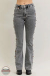 Judy Blue 881042REG High Waisted Button Detail Side Seam Bootcut, front