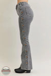 Judy Blue 881042REG High Waisted Button Detail Side Seam Bootcut, side