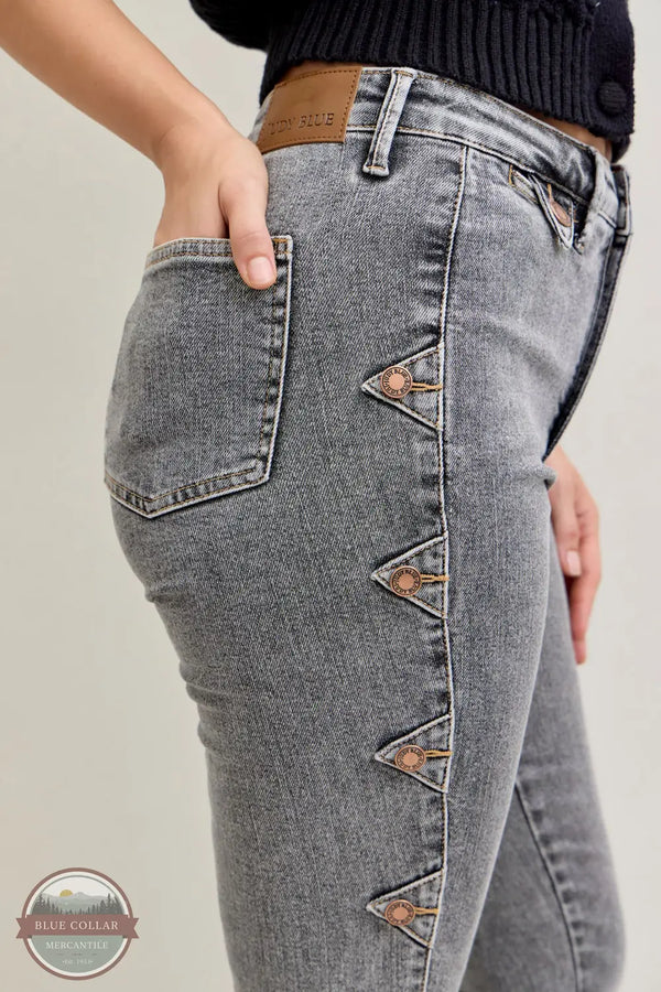 Judy Blue 881042REG High Waisted Button Detail Side Seam Bootcut, zoom