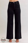 881057REG High Waisted Retro Wide Leg Jean in Black, front