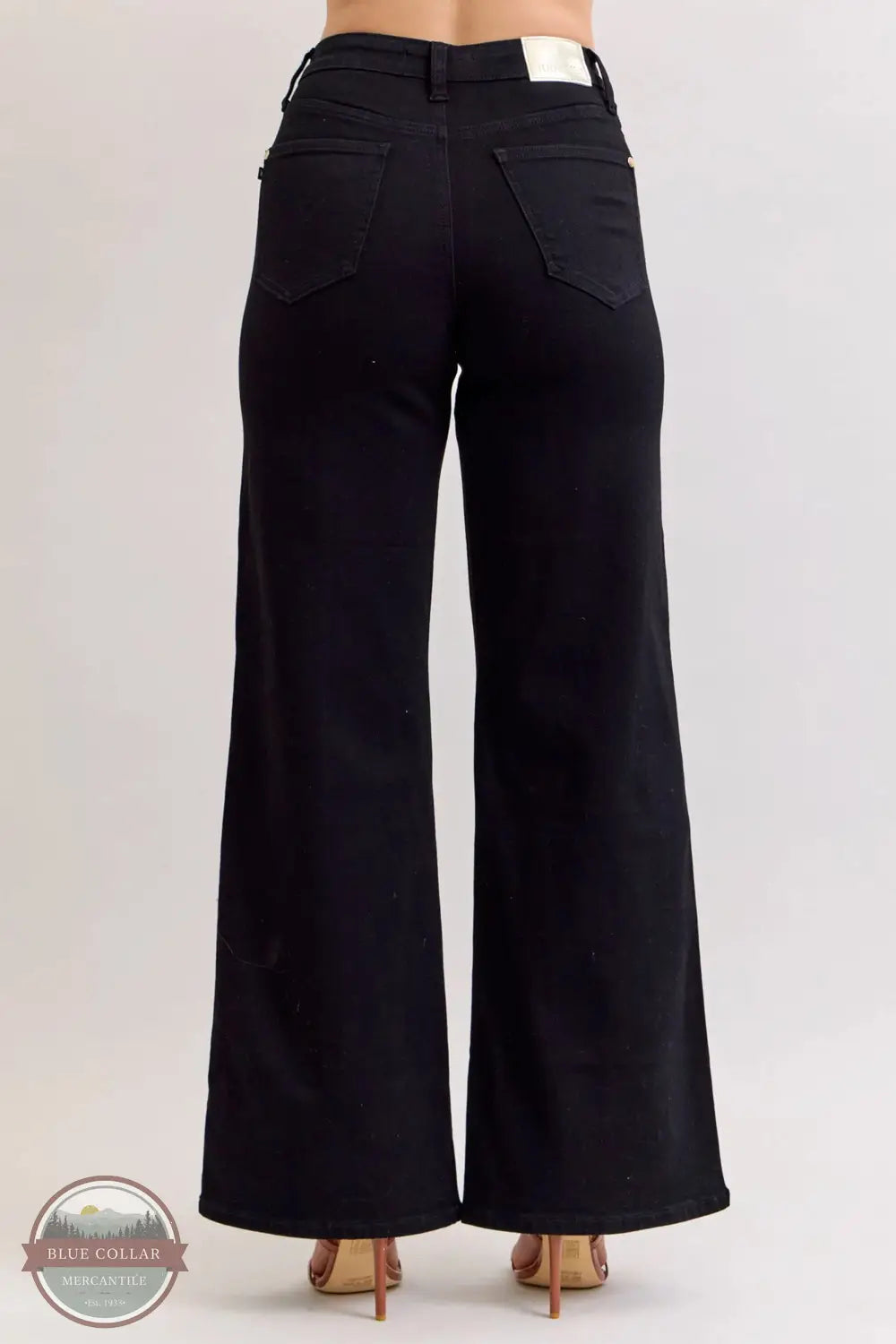 881057REG High Waisted Retro Wide Leg Jean in Black, rear
