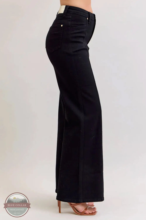881057REG High Waisted Retro Wide Leg Jean in Black, side