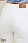 Judy Blue 881081REG High Waisted Tummy Control Flare Jean in White back pocket detail view