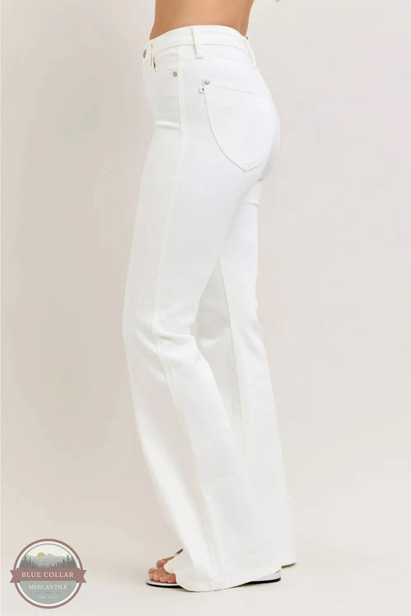 Judy Blue 881081REG High Waisted Tummy Control Flare Jean in White side view