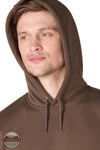 Carhartt Iconic K288-EE6 Loose Fit Midweight Logo Sleeve Hoodie for Fall Shown in Dark Clove hood detail